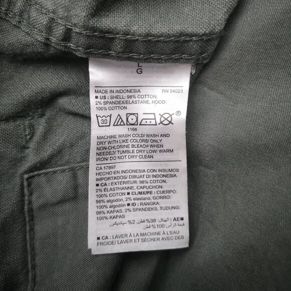 Old Navy Men's Size Large Olive Zipper & Snap Closure Jacket w/ Packable Hood - Picture 4 of 14